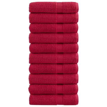 Premium Red Hand Towels SOLUND - 10 Pcs 50x100 cm