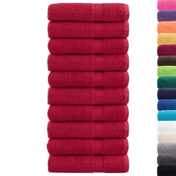 Premium Red Hand Towels SOLUND - 10 Pcs 50x100 cm