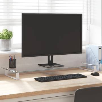 Monitor Stand White 100x35x8 cm - Stylish & Ergonomic Design