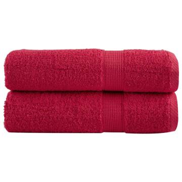 Premium Red Hand Towels - SOLUND 2 pcs 50x100 cm 600 gsm