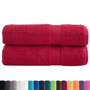 Premium Red Hand Towels - SOLUND 2 pcs 50x100 cm 600 gsm