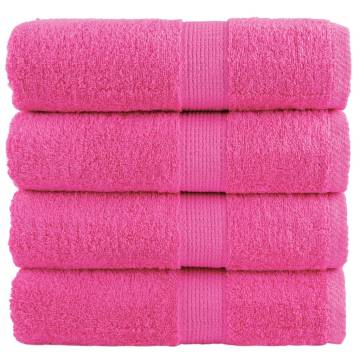 Premium Guest Towels SOLUND - Pack of 4 Pink | Soft & Absorbent