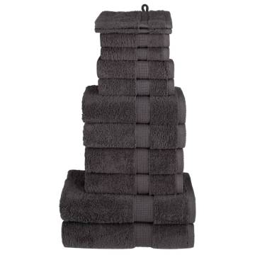 12 Piece Premium Towel Set SOLUND Anthracite - 600 GSM