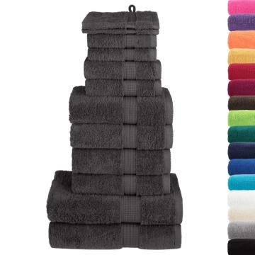 12 Piece Premium Towel Set SOLUND Anthracite - 600 GSM