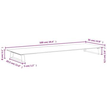 Monitor Stand White 100x35x8 cm - Stylish & Ergonomic Design