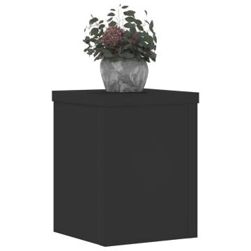 Stylish Black Plant Stands - 2 pcs | Engineered Wood 15x15x20 cm