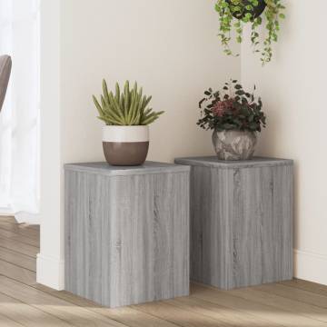 Elegant Grey Sonoma Plant Stands - 2 Pcs | Hipomarket