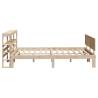 Small Double Bed Frame with Headboard - Solid Pine Wood