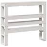 Bed Frame with Storage Headboard - Solid Pine Wood - White