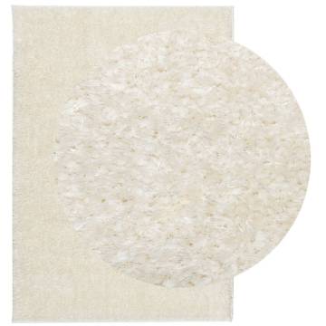 Rug ISTAN High Pile Shiny Look Cream 160x230 cm - Hipomarket