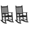 Buy 2 pcs Black Solid Wood Rocking Chairs for Children