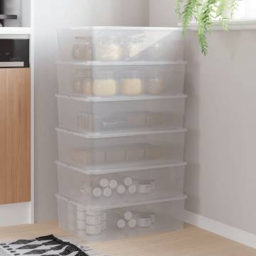 Plastic Storage Boxes 6 pcs - 25L Stackable | HipoMarket