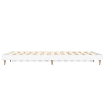 Bed Frame White 135x190 cm Double | Durable Engineered Wood