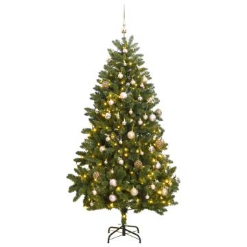 Artificial Hinged Christmas Tree 270 cm with 300 LEDs & Ball Set