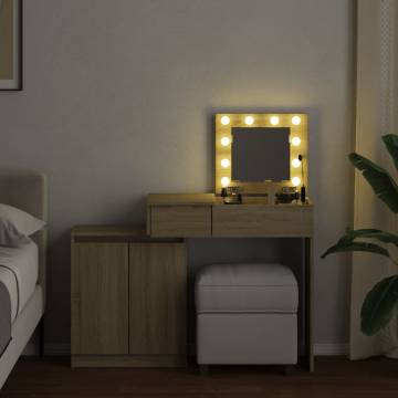 Dressing Table with LED Sonoma Oak - Stylish & Functional