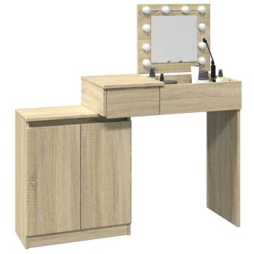 Dressing Table with LED Sonoma Oak - Stylish & Functional