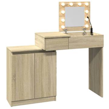 Dressing Table with LED Sonoma Oak - Stylish & Functional