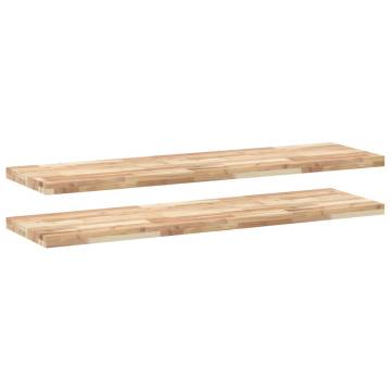 Floating Shelves 2 pcs - Solid Acacia Wood 120x40x4 cm