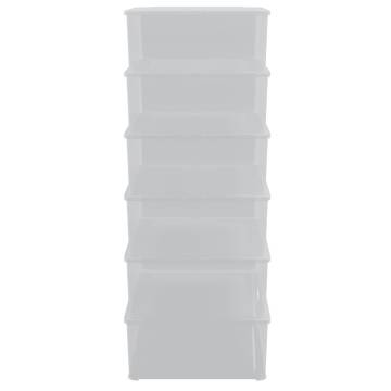 Plastic Storage Boxes 6 pcs - 25L Stackable | HipoMarket