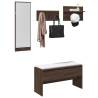  4 Piece Hallway Furniture Set Brown Oak Engineered Wood Colour brown oak 