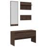 4 Piece Hallway Furniture Set - Brown Oak Engineered Wood