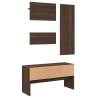 4 Piece Hallway Furniture Set - Brown Oak Engineered Wood