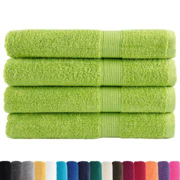 Premium SOLUND Towels - 4 pcs Apple Green, 100x200 cm - Buy Now