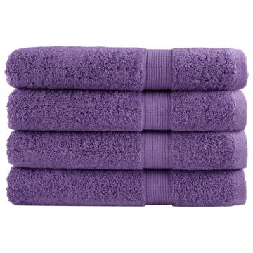 Premium SOLUND Towels 4 pcs Purple - Soft & Absorbent 100x200 cm