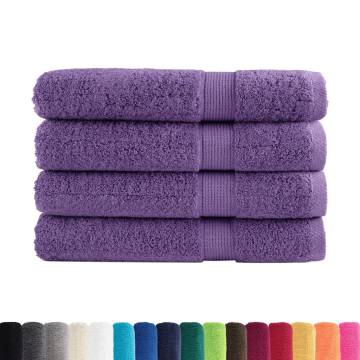 Premium SOLUND Towels 4 pcs Purple - Soft & Absorbent 100x200 cm