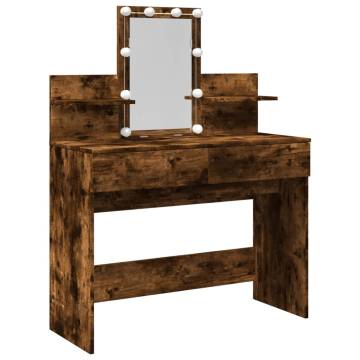 Dressing Table with LED Smoked Oak - Stylish & Functional