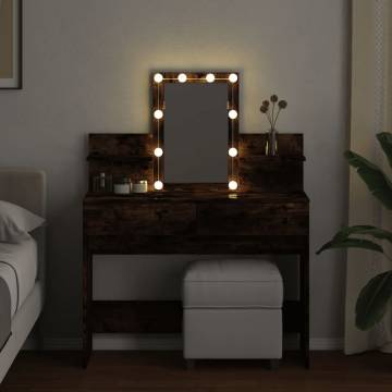 Dressing Table with LED Smoked Oak - Stylish & Functional