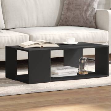 Stylish Black Coffee Table - 89.5x48x30 cm Engineered Wood