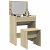 Dressing Table and Stool Sonoma Oak - Stylish Storage Solution