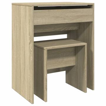 Dressing Table and Stool Sonoma Oak - Stylish Storage Solution