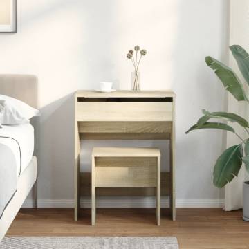 Dressing Table and Stool Sonoma Oak - Stylish Storage Solution