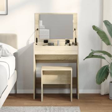 Dressing Table and Stool Sonoma Oak - Stylish Storage Solution