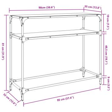 Stylish Console Table with Transparent Glass Top - HipoMarket