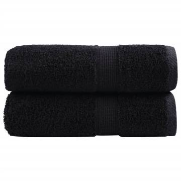 Premium Black Guest Towels SOLUND - 2 pcs, 600 gsm | Hipomarket