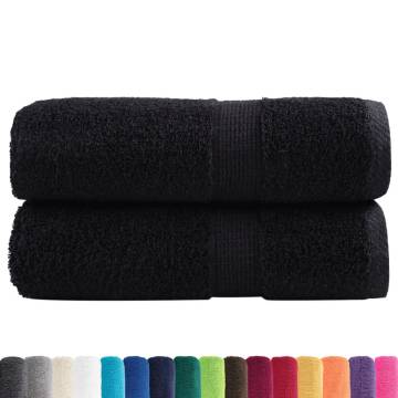 Premium Black Guest Towels SOLUND - 2 pcs, 600 gsm | Hipomarket