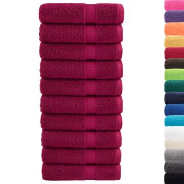 Premium Shower Towels SOLUND 10pcs - Bordeaux 70x140cm