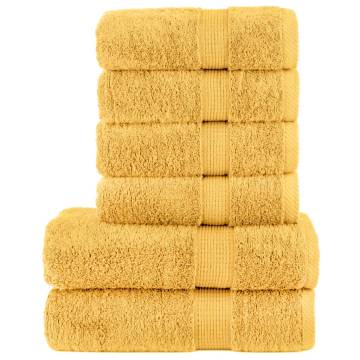 6 Piece Premium Towel Set SOLUND Gold - Soft & Absorbent