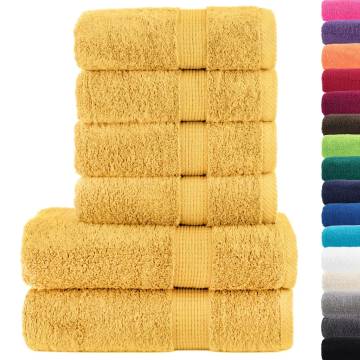 6 Piece Premium Towel Set SOLUND Gold - Soft & Absorbent