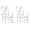 Comfortable White Wooden Rocking Chairs for Children - 2 pcs