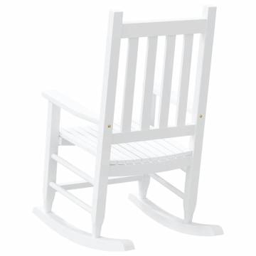 Comfortable White Wooden Rocking Chairs for Children - 2 pcs