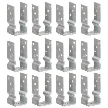 Fence Anchors 12 pcs - Silver Galvanised Steel | HipoMarket