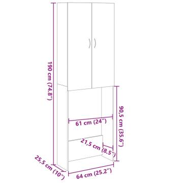 Washing Machine Cabinet Sonoma Oak - 64x25.5x190 cm | HipoMarket