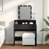 Dressing Table with LED - Black 80x41x144.5 cm | Hipo Market