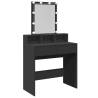 Dressing Table with LED - Black 80x41x144.5 cm | Hipo Market