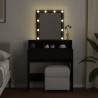 Dressing Table with LED - Black 80x41x144.5 cm | Hipo Market