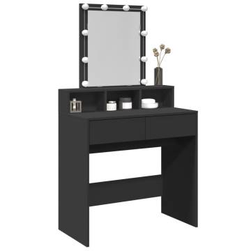 Dressing Table with LED - Black 80x41x144.5 cm | Hipo Market